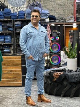 ست پیراهن و شلوار جین سایز بزرگ کد 2555